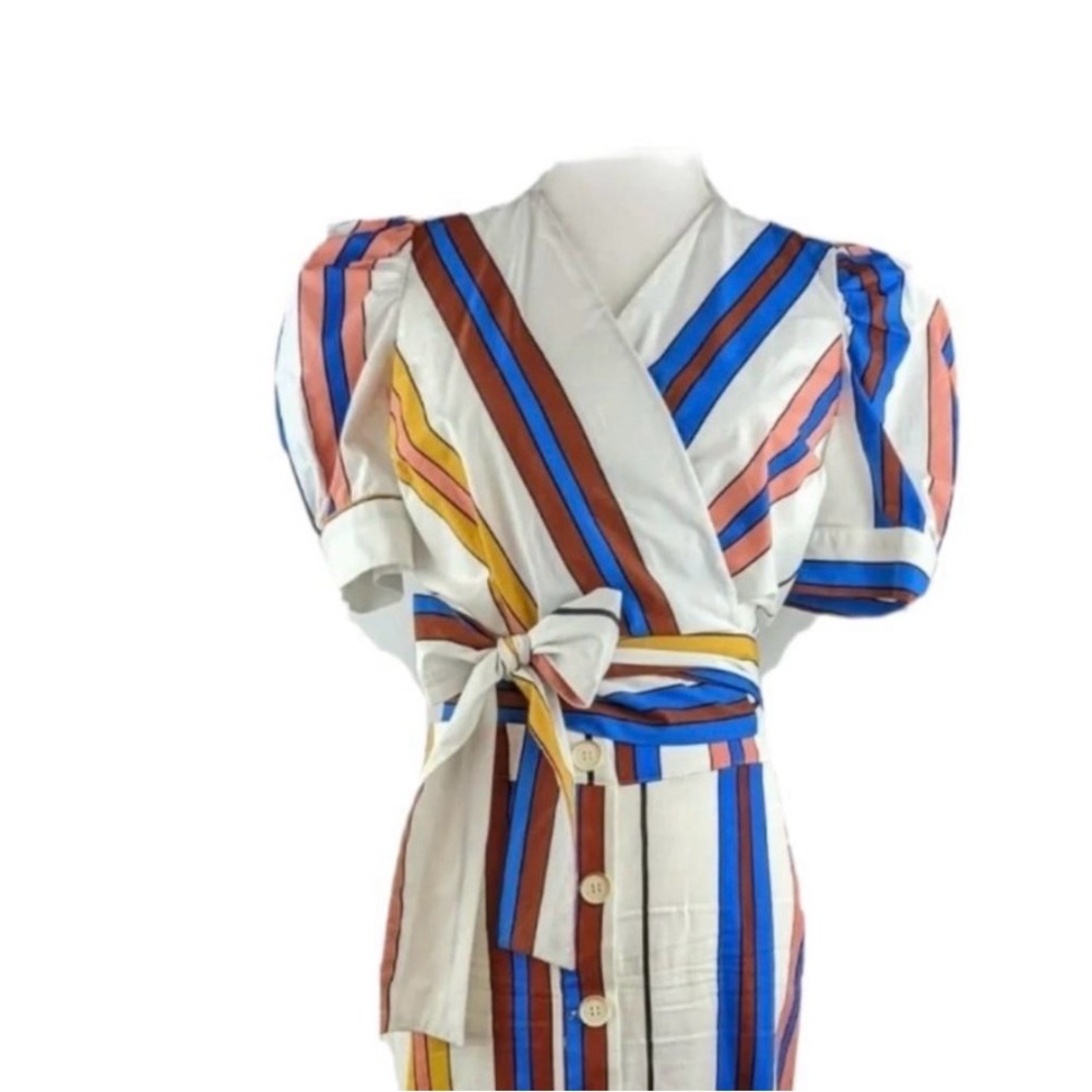 Eva Mendes for New York & Company Striped Wrap Crop Top